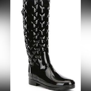 Hunter Tall Refined Gloss Quilted Rainboots
